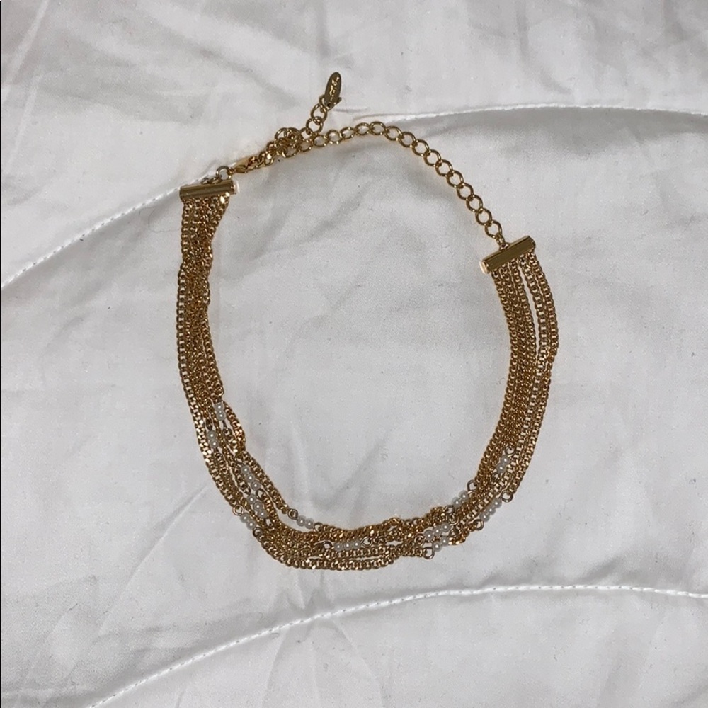 Gold and pearl choker